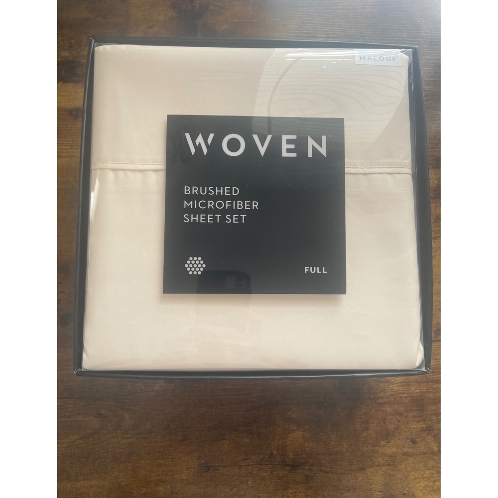 Malouf Woven Brushed Microfiber Sheet Set Full Size Cream 4 Piece MA90FFIVMS